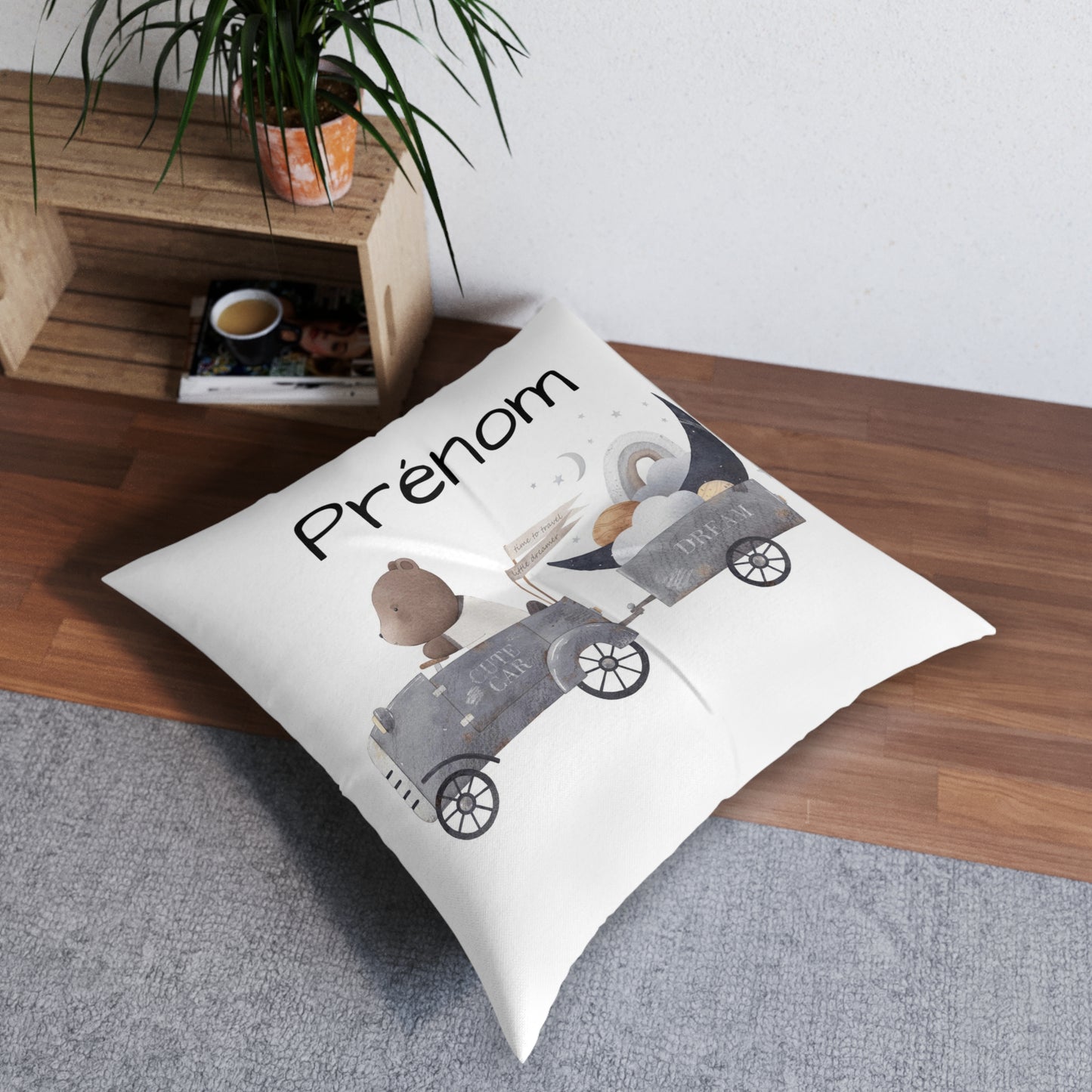Coussin de sol touffeté carré, collection CÉLIAN
